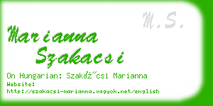 marianna szakacsi business card